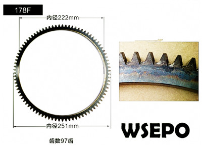 Wholesale 178F L70 6hp Diesel Engine Parts,Flywheel Gear Ring - Click Image to Close